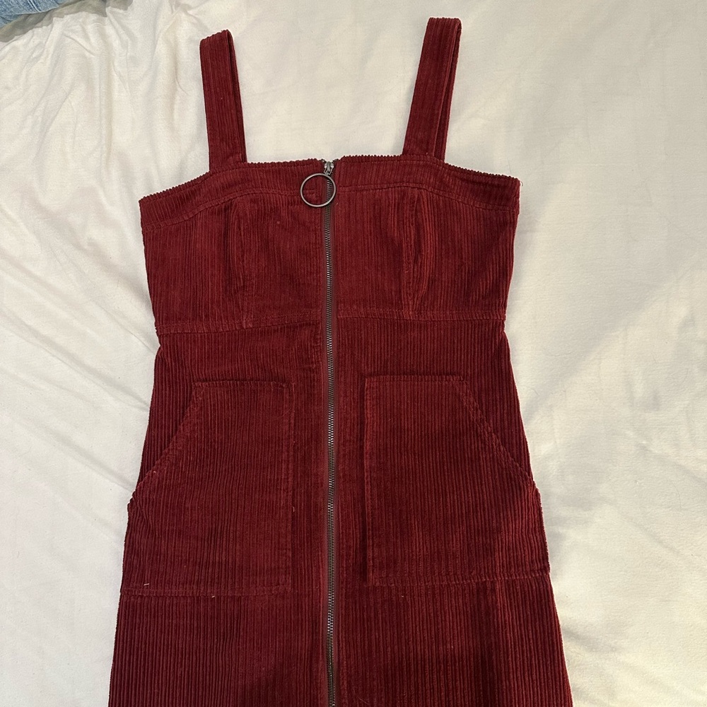 corduroy mini dress, size small, burgundy, fall dress, pocket dress